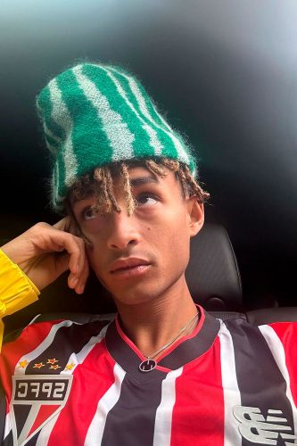 Jaden Smith com a camisa do São Paulo - Foto: Reprodução/Instagram/@c.syresmith